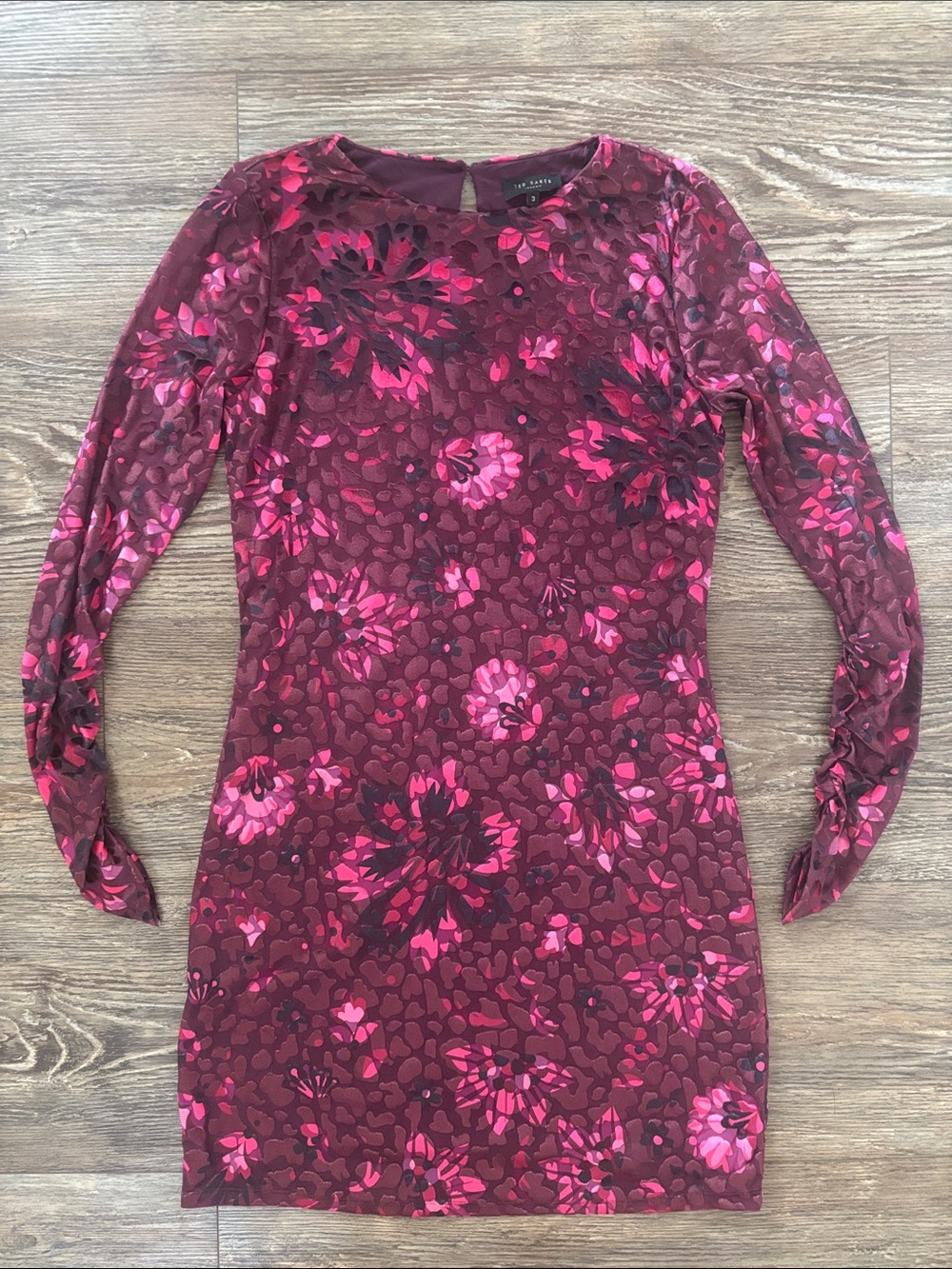 Ted Baker Rickiee Devore Mesh Long Sleeve Bodycon Dress Women's Size 8 / TB 3